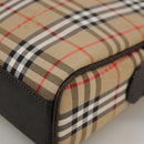 Burberrys Nova Check Clutch Bag Canvas Beige Auth 106136-14