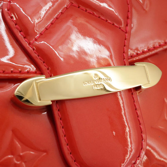 LOUIS VUITTON Vernis Bell FlowerGM Bag Rouge Grunadine M91729 LV Auth 106158V