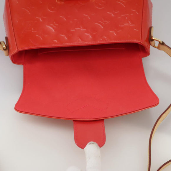 LOUIS VUITTON Vernis Bell FlowerGM Bag Rouge Grunadine M91729 LV Auth 106158V