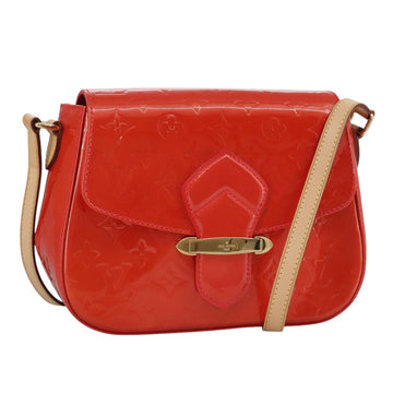 LOUIS VUITTON Vernis Bell FlowerGM Bag Rouge Grunadine M91729 LV Auth 106158V