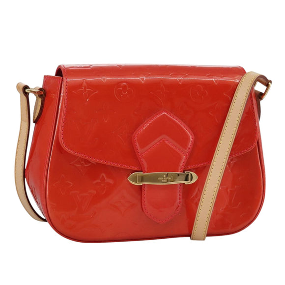 LOUIS VUITTON Vernis Bell FlowerGM Bag Rouge Grunadine M91729 LV Auth 106158V