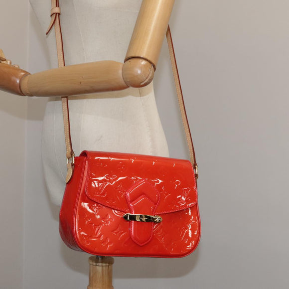LOUIS VUITTON Vernis Bell FlowerGM Bag Rouge Grunadine M91729 LV Auth 106158V