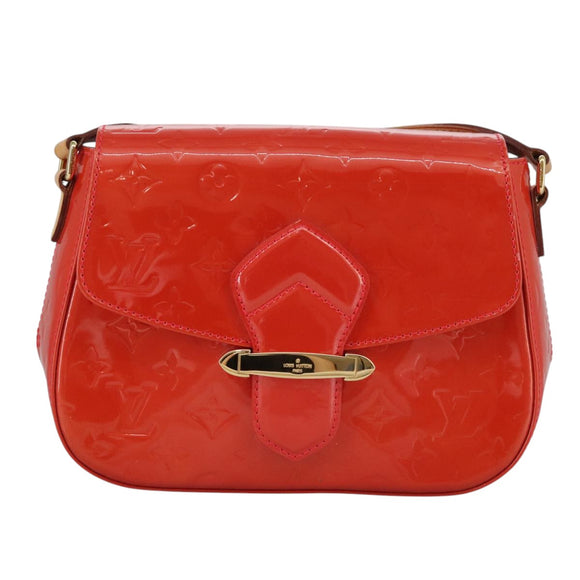 LOUIS VUITTON Vernis Bell FlowerGM Bag Rouge Grunadine M91729 LV Auth 106158V