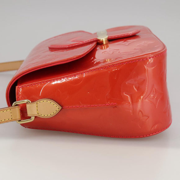 LOUIS VUITTON Vernis Bell FlowerGM Bag Rouge Grunadine M91729 LV Auth 106158V