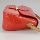 LOUIS VUITTON Vernis Bell FlowerGM Bag Rouge Grunadine M91729 LV Auth 106158V-4