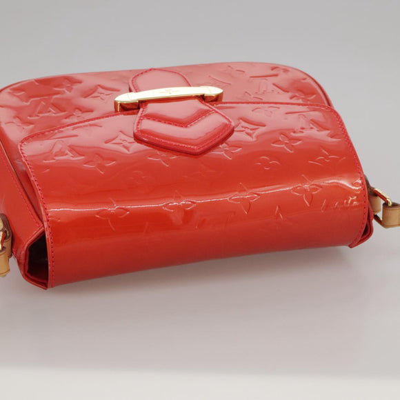 LOUIS VUITTON Vernis Bell FlowerGM Bag Rouge Grunadine M91729 LV Auth 106158V
