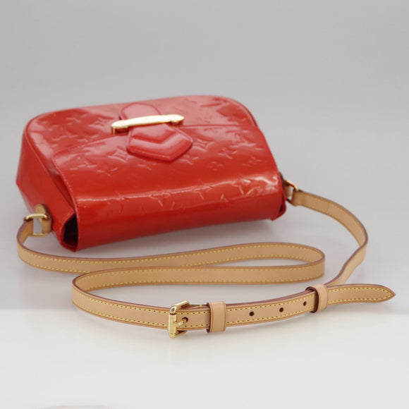 LOUIS VUITTON Vernis Bell FlowerGM Bag Rouge Grunadine M91729 LV Auth 106158V