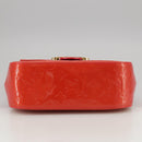 LOUIS VUITTON Vernis Bell FlowerGM Bag Rouge Grunadine M91729 LV Auth 106158V-5