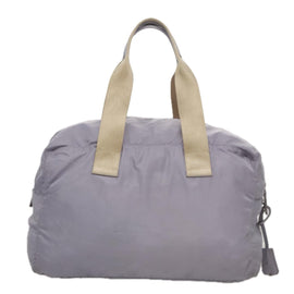 PRADA Boston Bag Nylon Purple Beige Silver Auth 106164 - 0