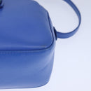 Salvatore Ferragamo Vala Chain Shoulder Bag Leather Blue Gold Auth 106166-14