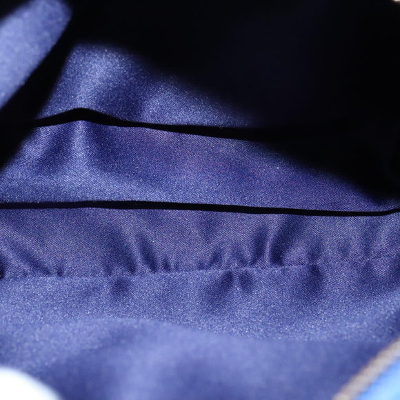 Salvatore Ferragamo Vala Chain Shoulder Bag Leather Blue Gold Auth 106166