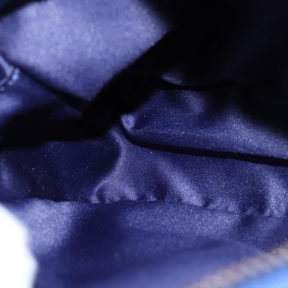 Salvatore Ferragamo Vala Chain Shoulder Bag Leather Blue Gold Auth 106166