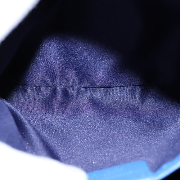 Salvatore Ferragamo Vala Chain Shoulder Bag Leather Blue Gold Auth 106166