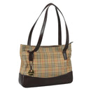 BURBERRY Nova Check Shoulder Bag Canvas Beige Auth 106188-1