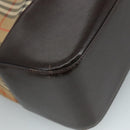 BURBERRY Nova Check Shoulder Bag Canvas Beige Auth 106188-16