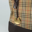 BURBERRY Nova Check Shoulder Bag Canvas Beige Auth 106188-17