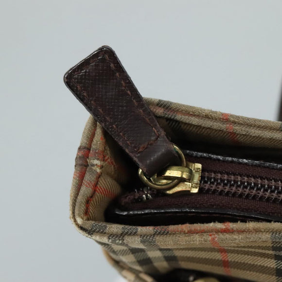 BURBERRY Nova Check Shoulder Bag Canvas Beige Auth 106188