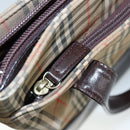 BURBERRY Nova Check Shoulder Bag Canvas Beige Auth 106188-22