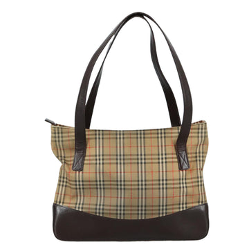 BURBERRY Nova Check Shoulder Bag Canvas Beige Auth 106188 - 0