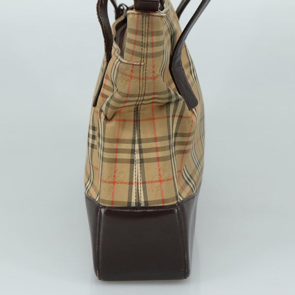 BURBERRY Nova Check Shoulder Bag Canvas Beige Auth 106188