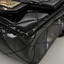 CHANEL Pouch Patent leather Black CC Auth 106201V-15