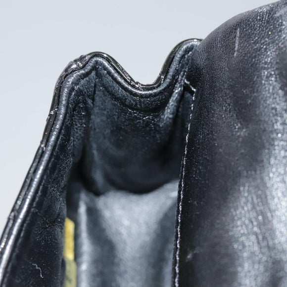 CHANEL Pouch Patent leather Black CC Auth 106201V
