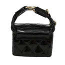CHANEL Pouch Patent leather Black CC Auth 106201V-2