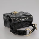 CHANEL Pouch Patent leather Black CC Auth 106201V-6