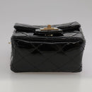 CHANEL Pouch Patent leather Black CC Auth 106201V-5