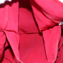 CHANEL Chain Tote Bag Nylon White Red CC Auth 106203-24