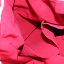 CHANEL Chain Tote Bag Nylon White Red CC Auth 106203-25