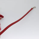 CHANEL Chain Tote Bag Nylon White Red CC Auth 106203-26