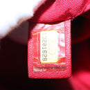 CHANEL Chain Tote Bag Nylon White Red CC Auth 106203-12