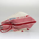 CHANEL Chain Tote Bag Nylon White Red CC Auth 106203-4