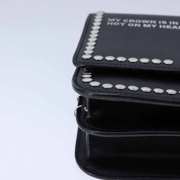 BURBERRY Chain Shoulder Bag Leather Black Auth 106254V