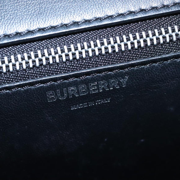 BURBERRY Chain Shoulder Bag Leather Black Auth 106254V