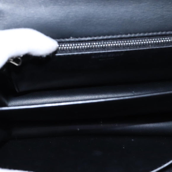 BURBERRY Chain Shoulder Bag Leather Black Auth 106254V