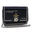 BURBERRY Chain Shoulder Bag Leather Black Auth 106254V-1