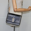 BURBERRY Chain Shoulder Bag Leather Black Auth 106254V-22