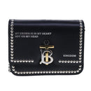 BURBERRY Chain Shoulder Bag Leather Black Auth 106254V-13