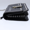 BURBERRY Chain Shoulder Bag Leather Black Auth 106254V-3