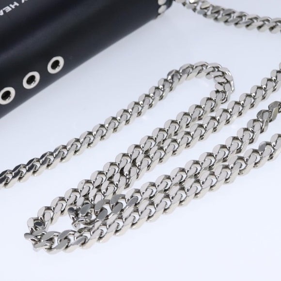 BURBERRY Chain Shoulder Bag Leather Black Auth 106254V