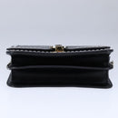 BURBERRY Chain Shoulder Bag Leather Black Auth 106254V-5