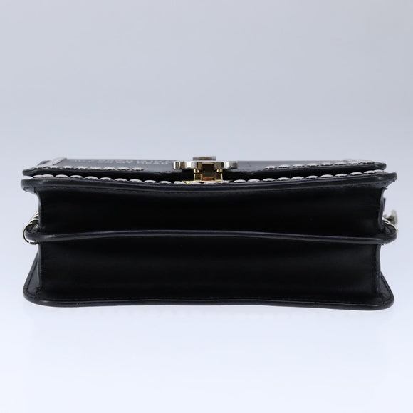 BURBERRY Chain Shoulder Bag Leather Black Auth 106254V