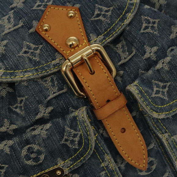 LOUIS VUITTON Monogram Denim Sac A DosGM Backpack Blue M95056 LV Auth 106296AV