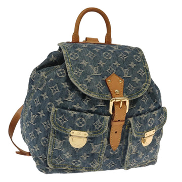 LOUIS VUITTON Monogram Denim Sac A DosGM Backpack Blue M95056 LV Auth 106296AV