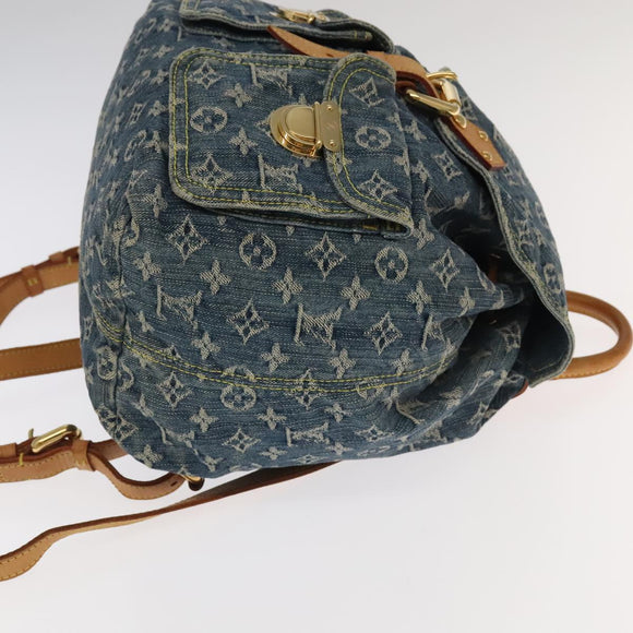 LOUIS VUITTON Monogram Denim Sac A DosGM Backpack Blue M95056 LV Auth 106296AV