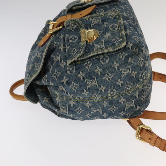 LOUIS VUITTON Monogram Denim Sac A DosGM Backpack Blue M95056 LV Auth 106296AV
