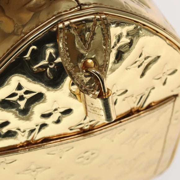 LOUIS VUITTON Monogram Miroir Speedy 35 Hand Bag Gold M95785 LV Auth 106299SM