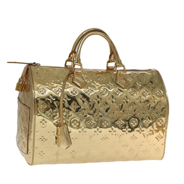LOUIS VUITTON Monogram Miroir Speedy 35 Hand Bag Gold M95785 LV Auth 106299SM